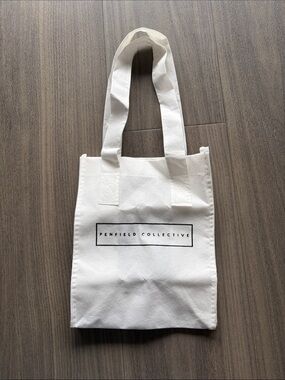 Penfield White Canvas Tote with Black Logo